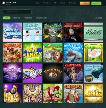 irish luck casino games