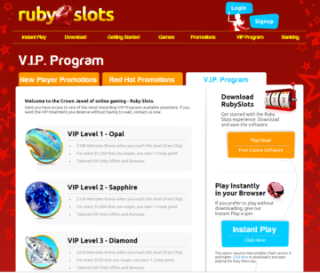 ruby slots casino vip program